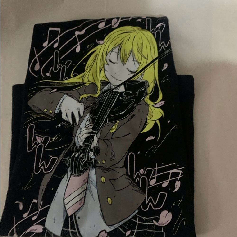 Graphic Black Shirt with Violinist Design